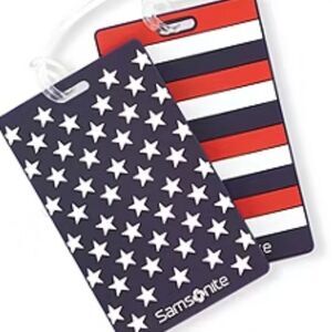 Samsonite 2-PK Designer American Flag Luggage ID Tags